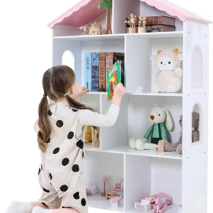 Wooden Dollhouse / Bookshelf 4-Tier Children's Bookcase