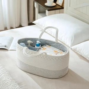 Large Cotton Rope Diaper Caddy Organizer