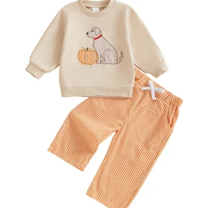 Fall-themed Outfit - Dog and Pumpkin, 2 Piece Set